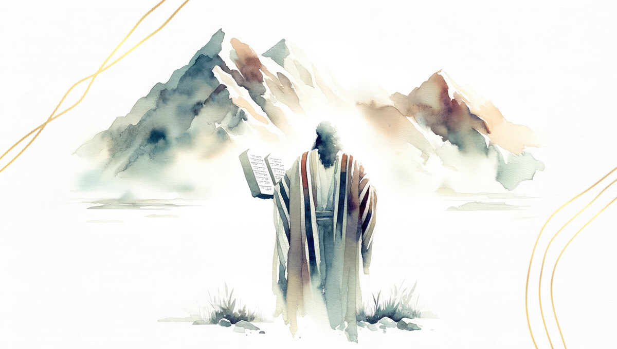Drawing of Moses and the 10 Commandments