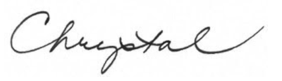 Chrystal's signature