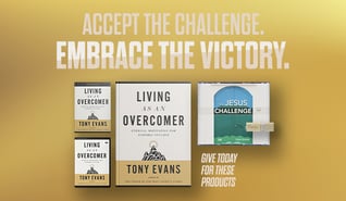 The Jesus Challenge sermon series, Living as an Overcomer book, and Bible study DVD + study guide