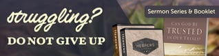 Current Offer: Hebrews: Don't Ever Give Up Vols 1 and 2 CD series plus Can God Be Trusted in Our Trials booklet