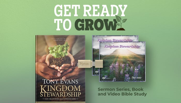 Get ready to grow with our current offer: Kingdom Stewardship series + book and video Bible study
